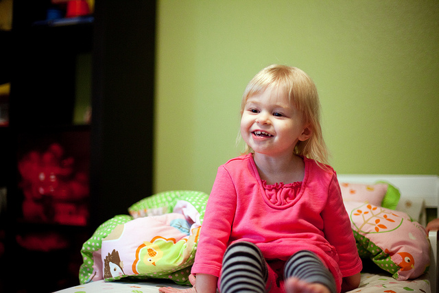 Big girl in a big girl bed