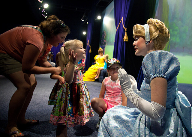 Audrey telling Cinderella that she loves her.